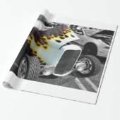 Flamin-Frisierte Auto Geschenkpapier (Ungerollt)