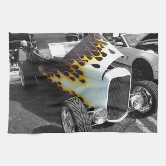 Flamin-Frisierte Auto Geschirrtuch (Horizontal)