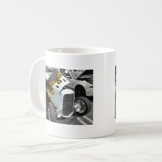Flamin-Frisierte Auto Kaffeetasse (Vorderseite Links)