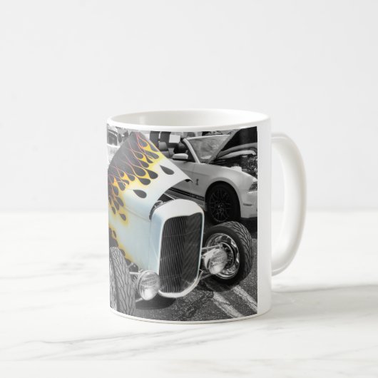 Flamin-Frisierte Auto Kaffeetasse (VorderseiteRechts)