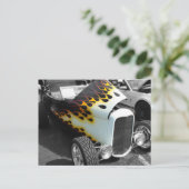 Flamin-Frisierte Auto Postkarte (Stehend Vorderseite)