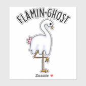 Flamin-ghost Funny Flamingo Ghost Pun Aufkleber (Blatt)