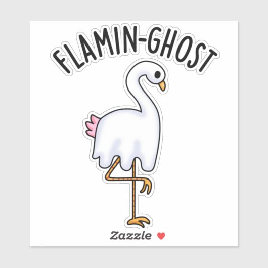 Flamin-ghost Funny Flamingo Ghost Pun Aufkleber (Blatt)