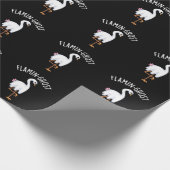 Flamin-ghost Funny Flamingo Ghost Pun Dark BG Geschenkpapier (Ecke)