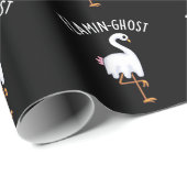 Flamin-ghost Funny Flamingo Ghost Pun Dark BG Geschenkpapier (Rolleneckpunkt)