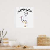 Flamin-ghost Funny Flamingo Ghost Pun Poster (Küche)