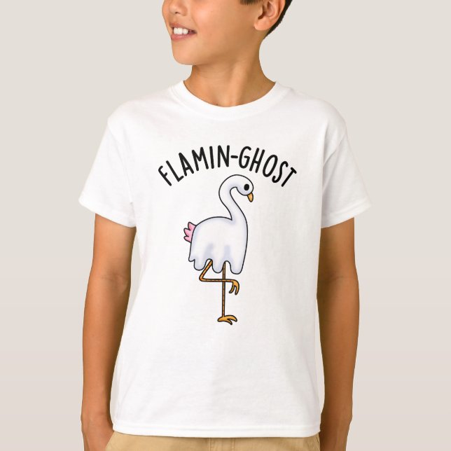 Flamin-ghost Funny Flamingo Ghost Pun T-Shirt (Vorderseite)