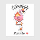 Flamin-go Funny Flamingo Pun Aufkleber (Blatt)