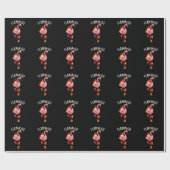 Flamin-go Funny Flamingo Pun Dark BG Geschenkpapier (Flach)