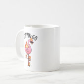 Flamin-go Funny Flamingo Pun Kaffeetasse (Vorderseite Links)