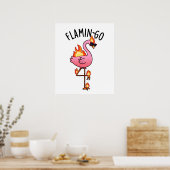 Flamin-go Funny Flamingo Pun Poster (Küche)