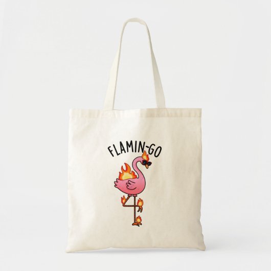 Flamin-go Funny Flamingo Pun Tragetasche (Vorne)
