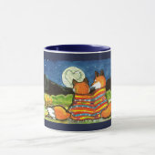 "Flamin' Liebe" Red Foxes Fox Romantische Designer Tasse (Zentrum)