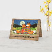 "Flamin' Liebe" Red Foxes Romantische Jubiläumskar Karte (Gelbe Blume)