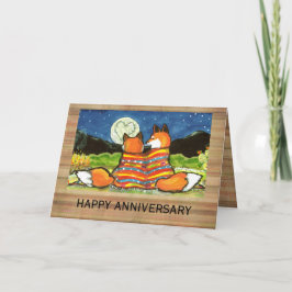 "Flamin' Liebe" Red Foxes Romantische Jubiläumskar Karte