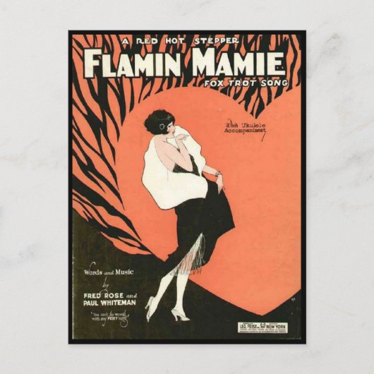 Flamin Mamie Flapper Postcard Postkarte (Vorderseite)