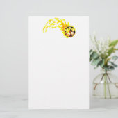 Flamin' Soccer Ball Briefpapier (Stehend Vorderseite)