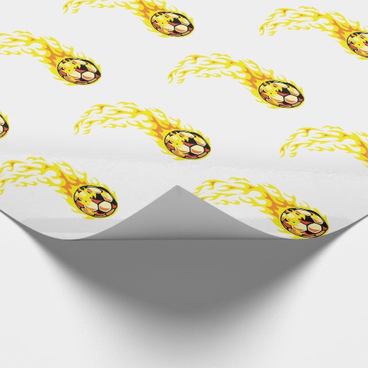 Flamin' Soccer Ball Geschenkpapier (Ecke)