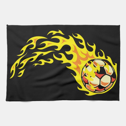 Flamin' Soccer Ball Handtuch (Horizontal)