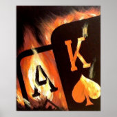 Flaming Ace King Big Slick Poker Poster von Tee (Vorne)