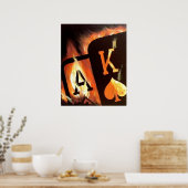 Flaming Ace King Big Slick Poker Poster von Tee (Küche)