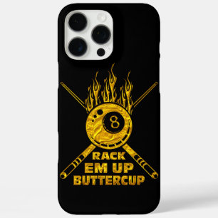 Flaming Acht Ball Design: Rack 'Em Up! iPhone 16 Pro Max Hülle