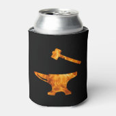 Flaming Anvil & Hammer Blacksmith Metalworking Dosenkühler (Kanne Vorderseite)