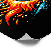 Flaming Asteroid Fußball Ll  Poster (Ecke)