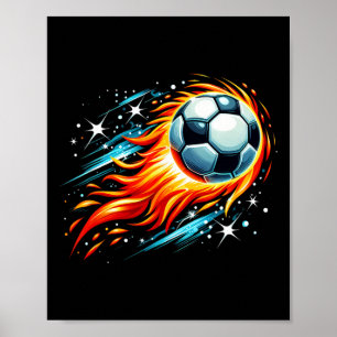 Flaming Asteroid Fußball Ll  Poster