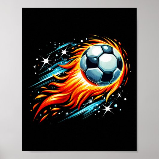 Flaming Asteroid Fußball Ll  Poster (Vorne)