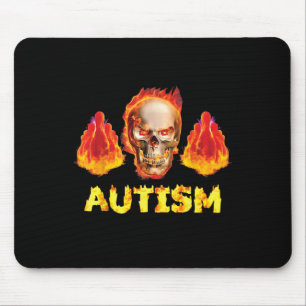 Flaming Autismus Skeleton Bowling Odseligkeitsspez Mousepad