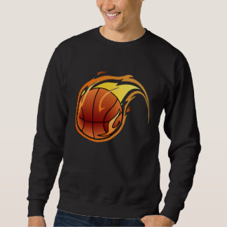 Flaming Basketball basketball engulfed in flames 2 Sweatshirt