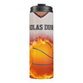 Flaming Basketball Jersey Name individuell einstel Thermosbecher (Vorderseite)