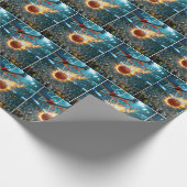 Flaming Basketball Shooting Into the Net Geschenkpapier (Ecke)