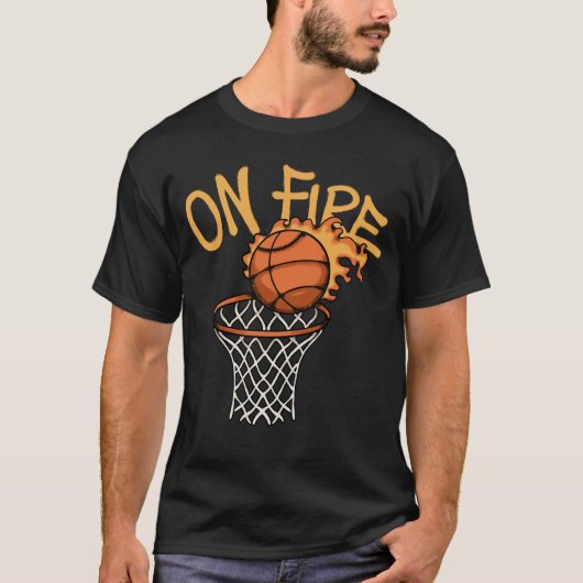 Flaming Basketball streetwear  T-Shirt (Vorderseite)