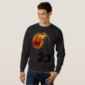 Flaming Basketball with Number 23 on the Front and Sweatshirt (Vorne ganz)