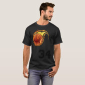 Flaming Basketball with Number 34 on the Front and T-Shirt (Vorne ganz)