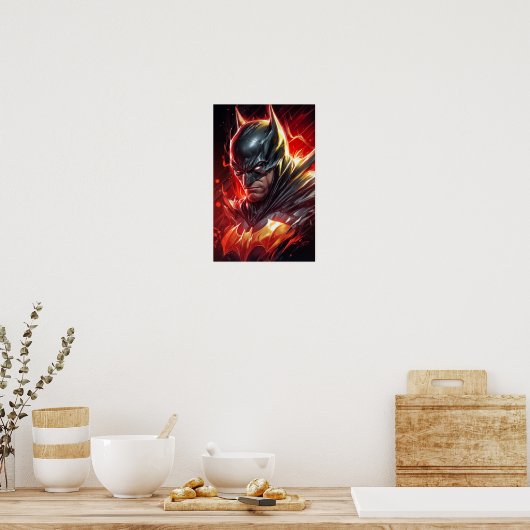 Flaming Bat Emblem Art Poster (Küche)
