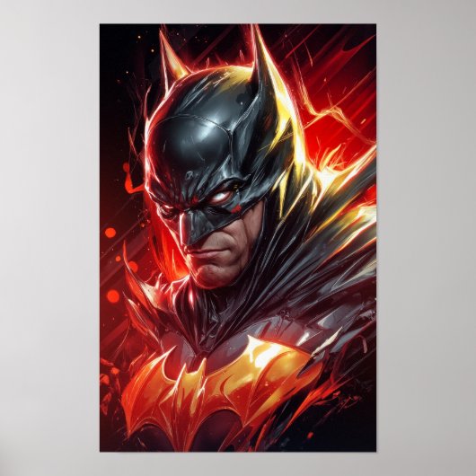 Flaming Bat Emblem Art Poster (Vorne)