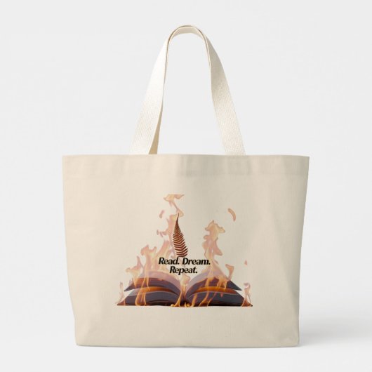 Flaming Book Jumbo Tote Bag - Read Dream Repeat Jumbo Stoffbeutel (Rückseite)
