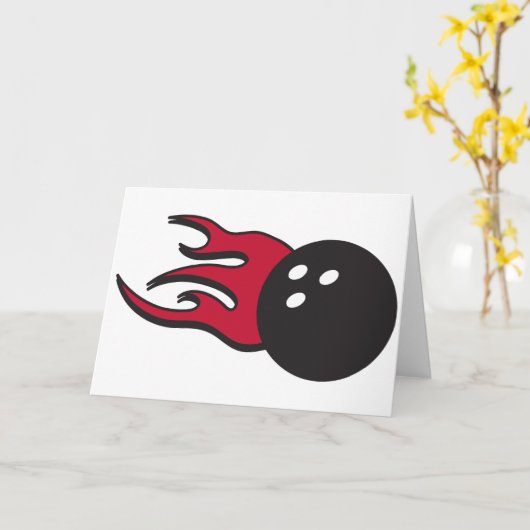Flaming Bowling Ball Karte (Gelbe Blume)