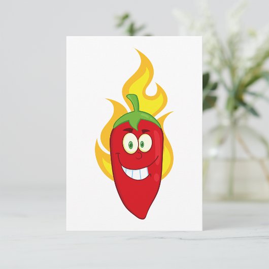 Flaming Chili Pepper Einladungen