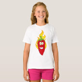 Flaming Chili Pepper Girls T - Shirt (Vorne ganz)
