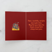 Flaming Chinese Dragon Tattoo Illustration  Karte (Innenseite)