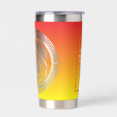 Flaming Circle Logo Negspace Fire Thermobecher (Links)