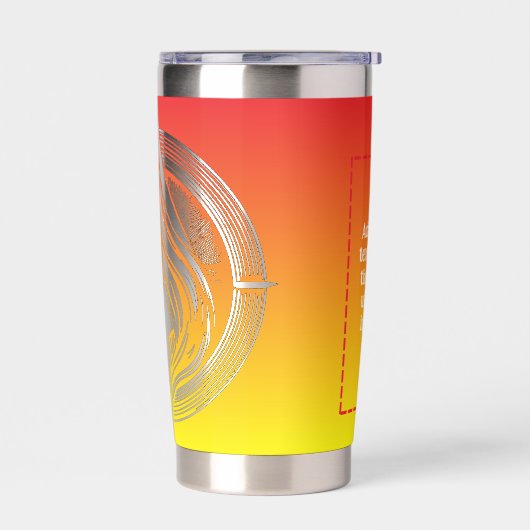 Flaming Circle Logo Negspace Fire Thermobecher (Links)