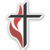 Flaming Cross Aufkleber (Vorderseite)