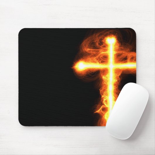 Flaming Cross Mousepad (Mit Mouse)
