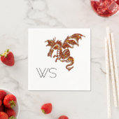Flaming Dragon Monogram Serviette (Beispiel)