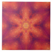 Flaming Fiery Phoenix Burning Snowflake Fliese (Vorderseite)